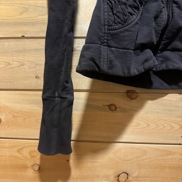 Prairie Underground Sweatshirt Jacket Womens XS Black Cloak Zip Hoodie Organic - Picture 2 of 16